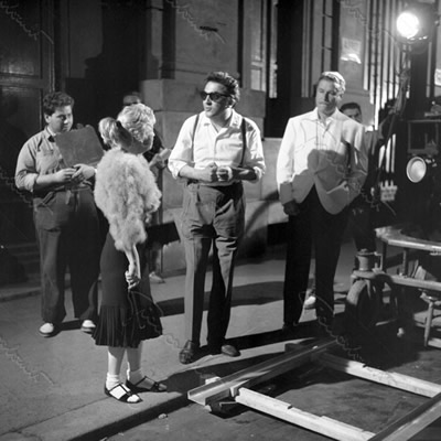 Sul set di Le Notti di Cabiria. Roma, 1956