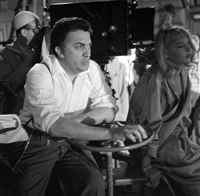 Sul set di Le Notti di Cabiria. Roma, 1956