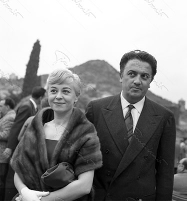 Con Giulietta Masina, Cannes, 1957