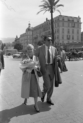 Con Giulietta Masina, Cannes, 1960