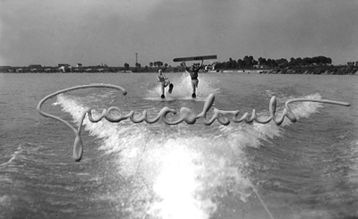 Water ski school. Idroscalo, 1949