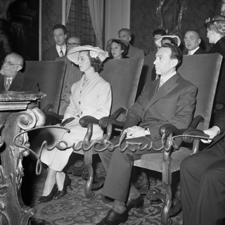 Matrimonio civile della nipote di Gabriele Dannunzio. Milano, 1956