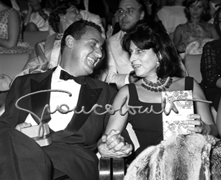 Alberto Sordi e Anna Magnani. Mostra del Cinema di Venezia, 1961
