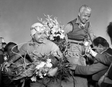 Ascari e Villoresi vincitori del Gran Premio di Monza., 1950