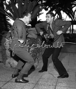 Jack La Cayenne e Adriano Celentano. Festival di Sanremo, 1961.